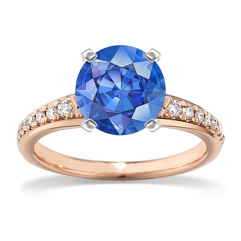 Pedestal Diamond Pave Engagement Ring