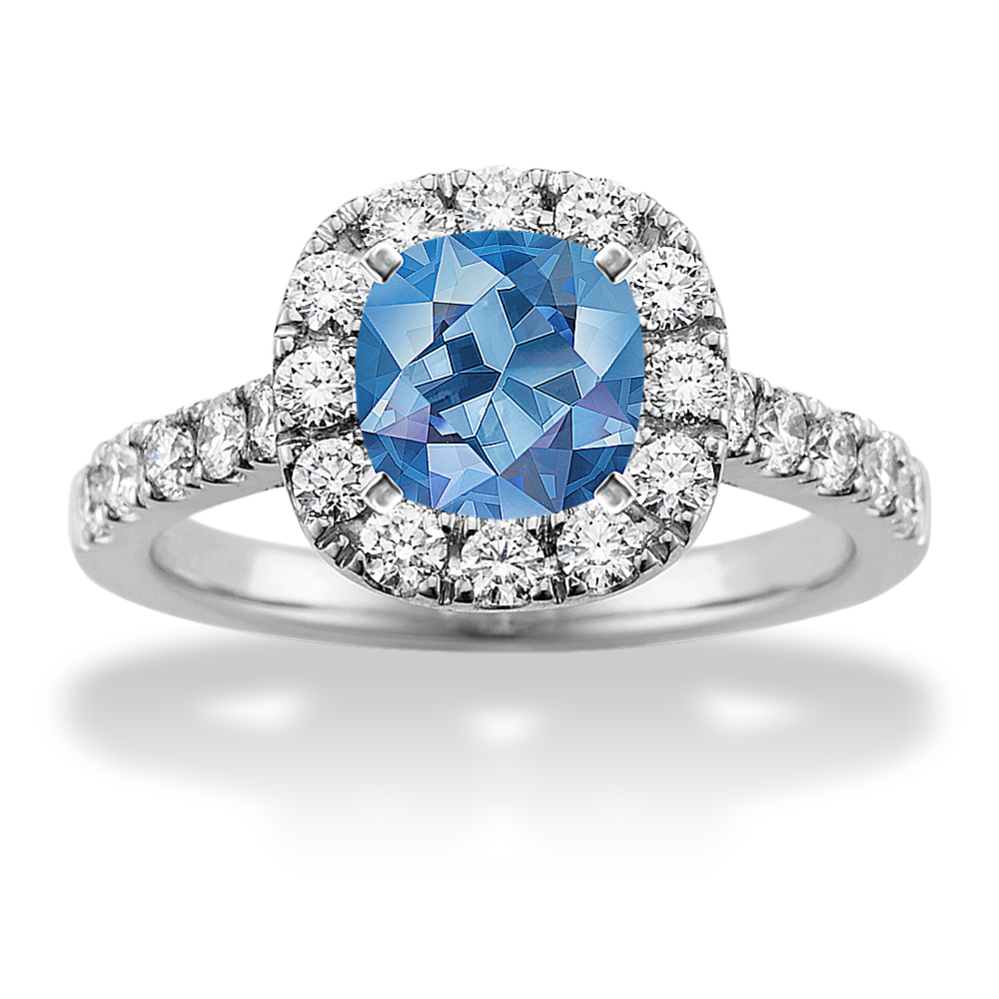 Brava Halo Engagement Ring for 1.25 ct Cushion