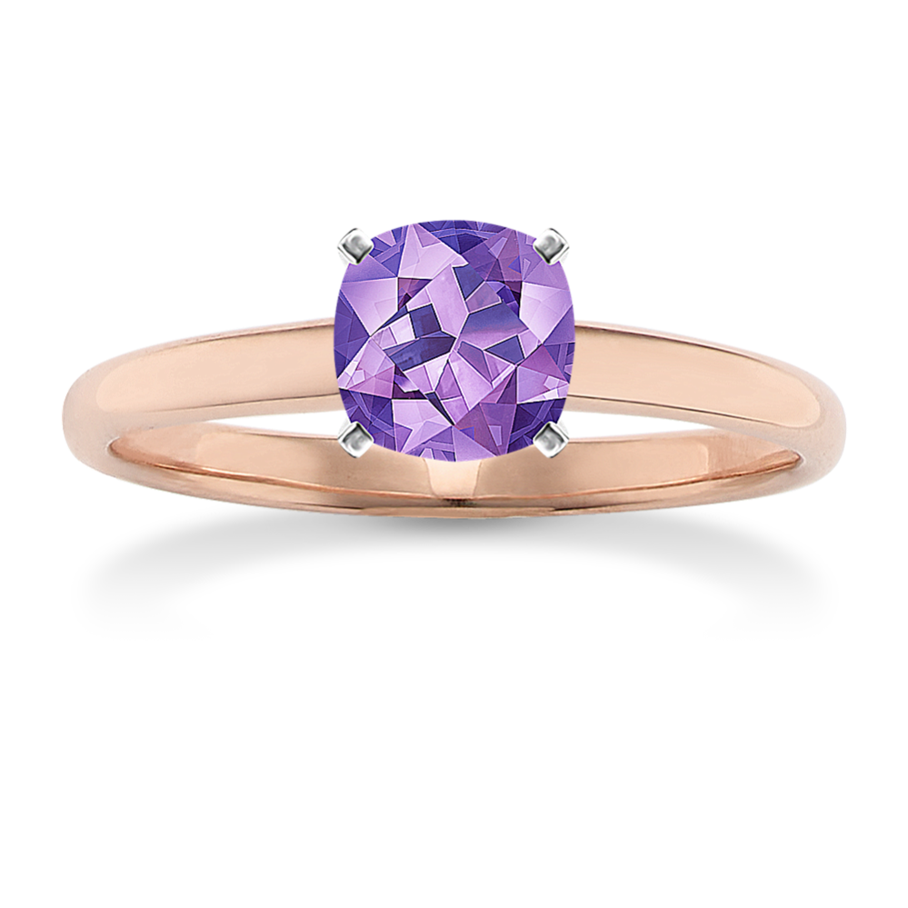 5.4 mm Lavender Natural Sapphire Engagement Ring in Rose Gold