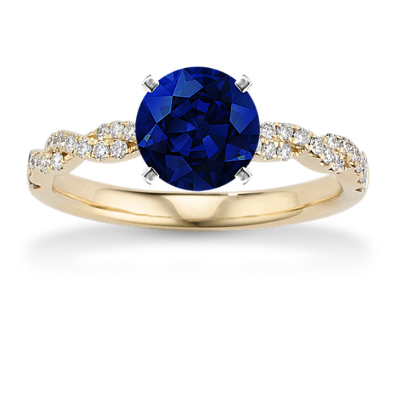 Lace Round Diamond Infinity Engagement Ring 
