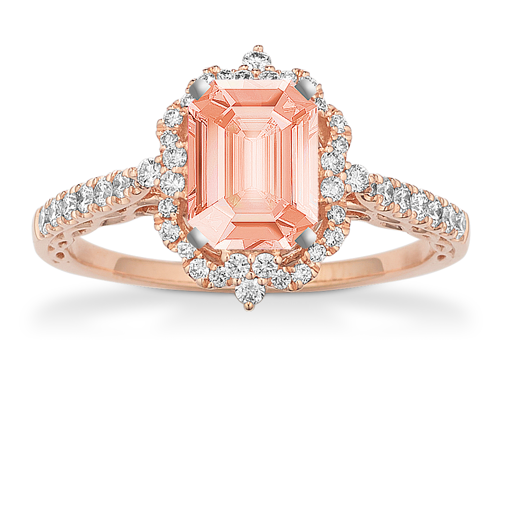 6.84 mm Morganite Engagement Ring in Rose Gold Shane Co