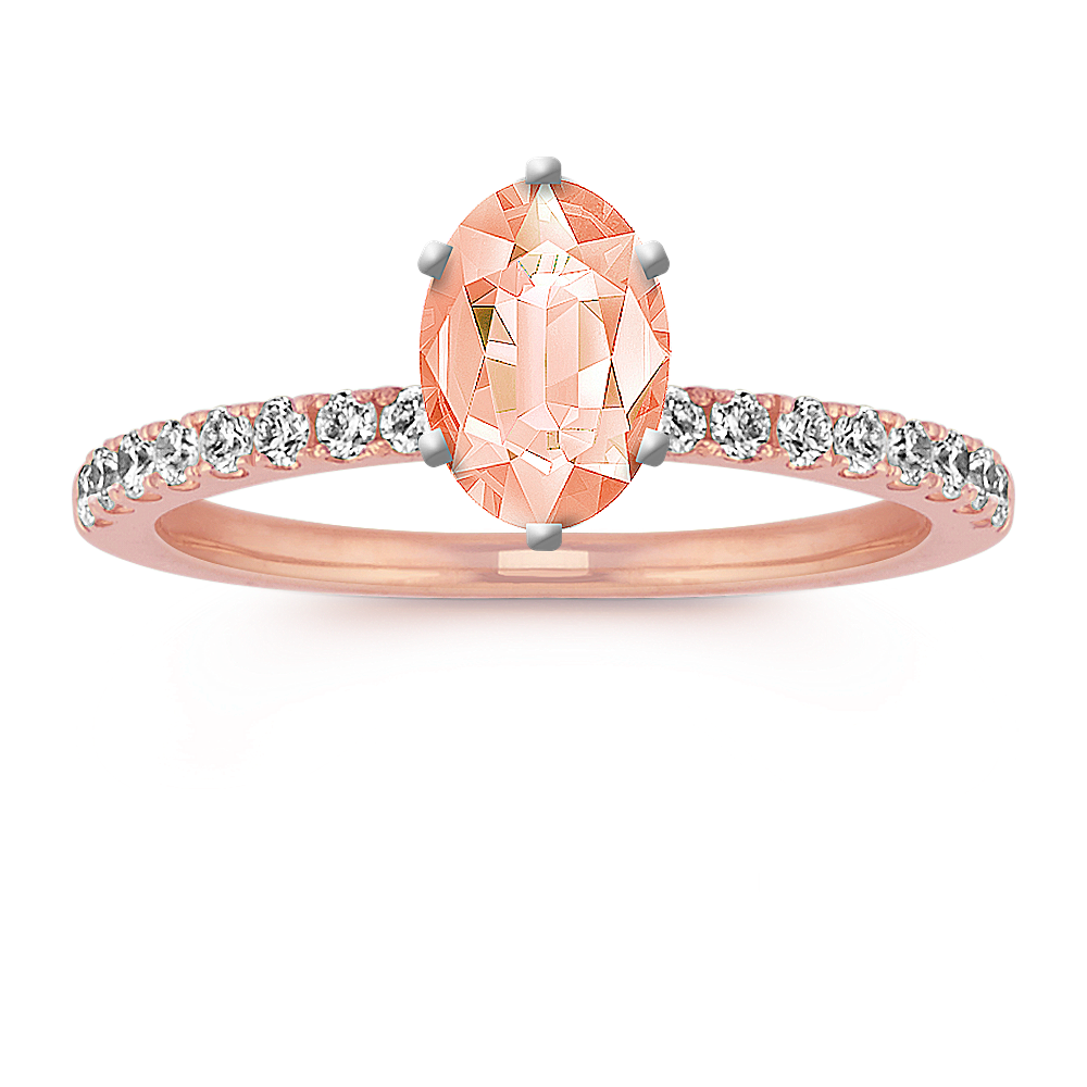 Harper Diamond Engagement Ring in 14K Rose Gold (Sz 4)
