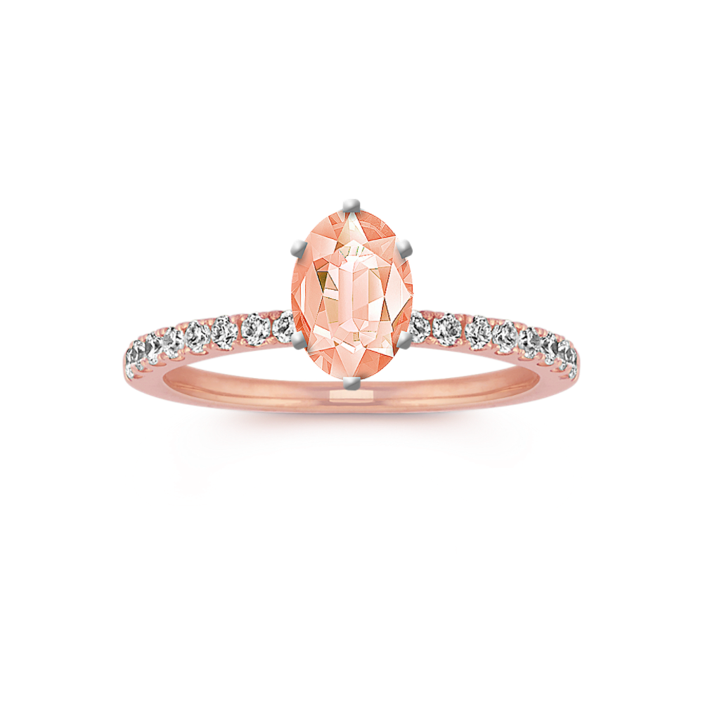 Harper Natural Diamond Engagement Ring in 14K Rose Gold (Sz 4)