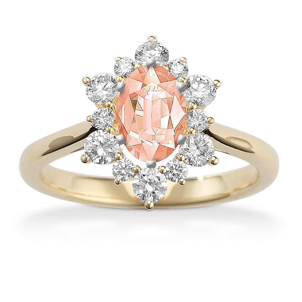 Viola Diamond Halo Engagement Ring