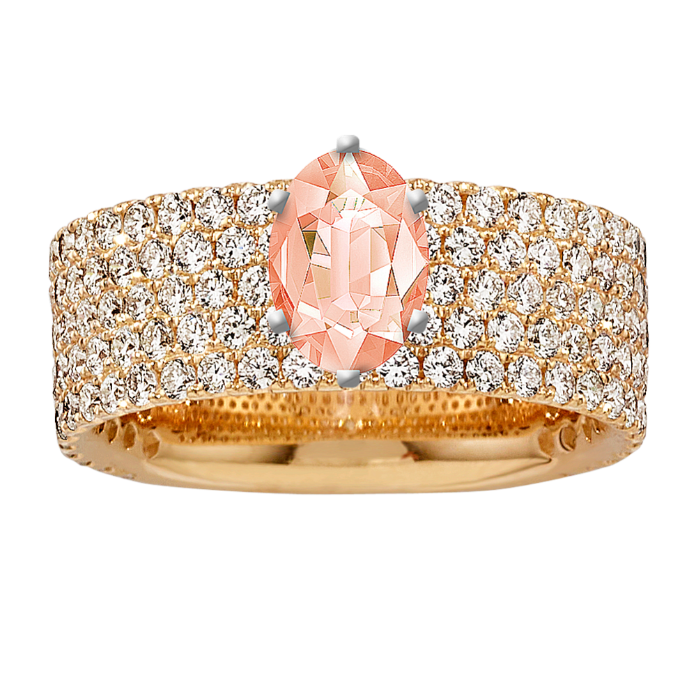 Charlotte FiveRow Pave Engagement Ring Shane Co.