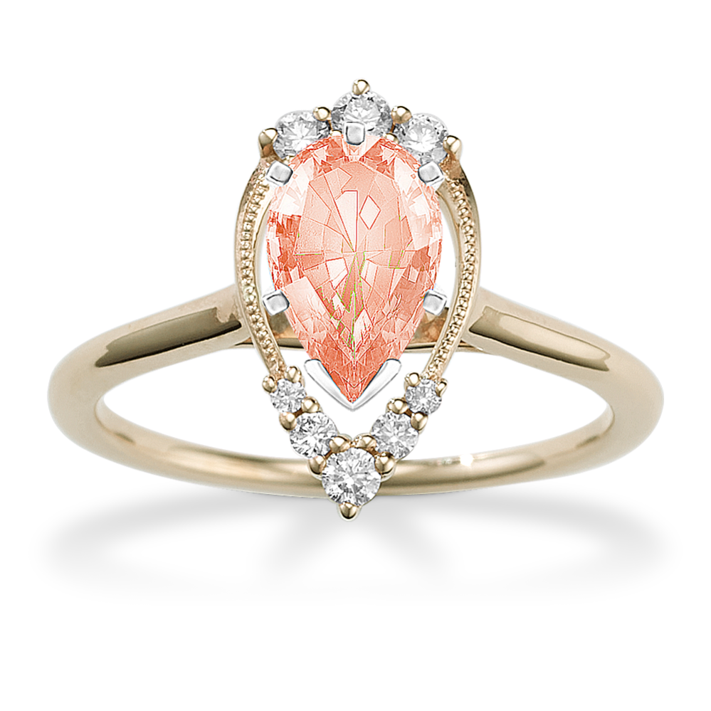 Lucienne Halo Engagement Ring (Pear)