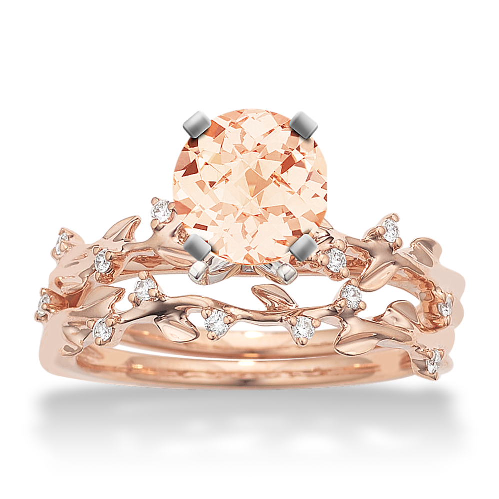 6.02 mm Natural Morganite Engagement Ring in Rose Gold Shane Co