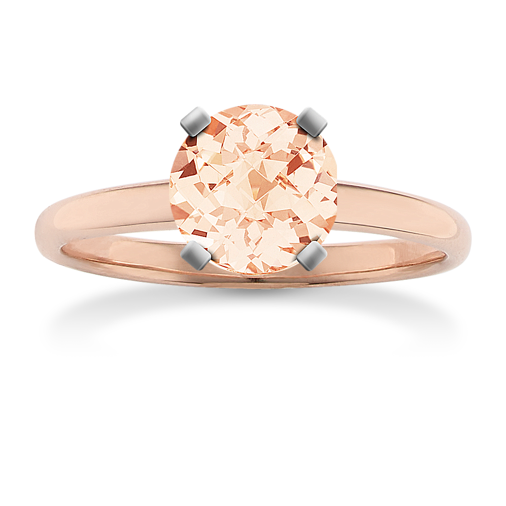 6.9 mm Natural Morganite Engagement Ring in Rose Gold Shane Co