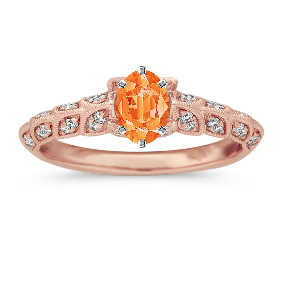 Vintage Diamond Engagement Ring in 14k Rose Gold