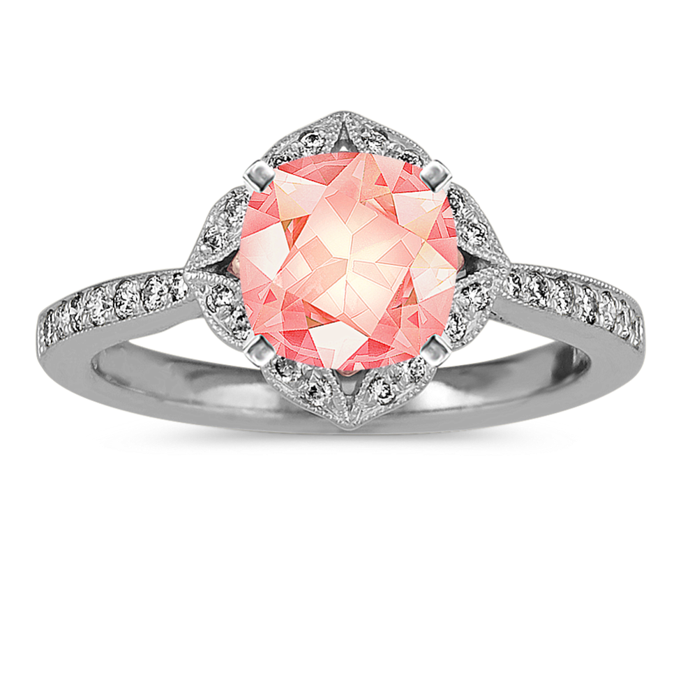 Romance Two-Tone Diamond Halo Engagement Ring