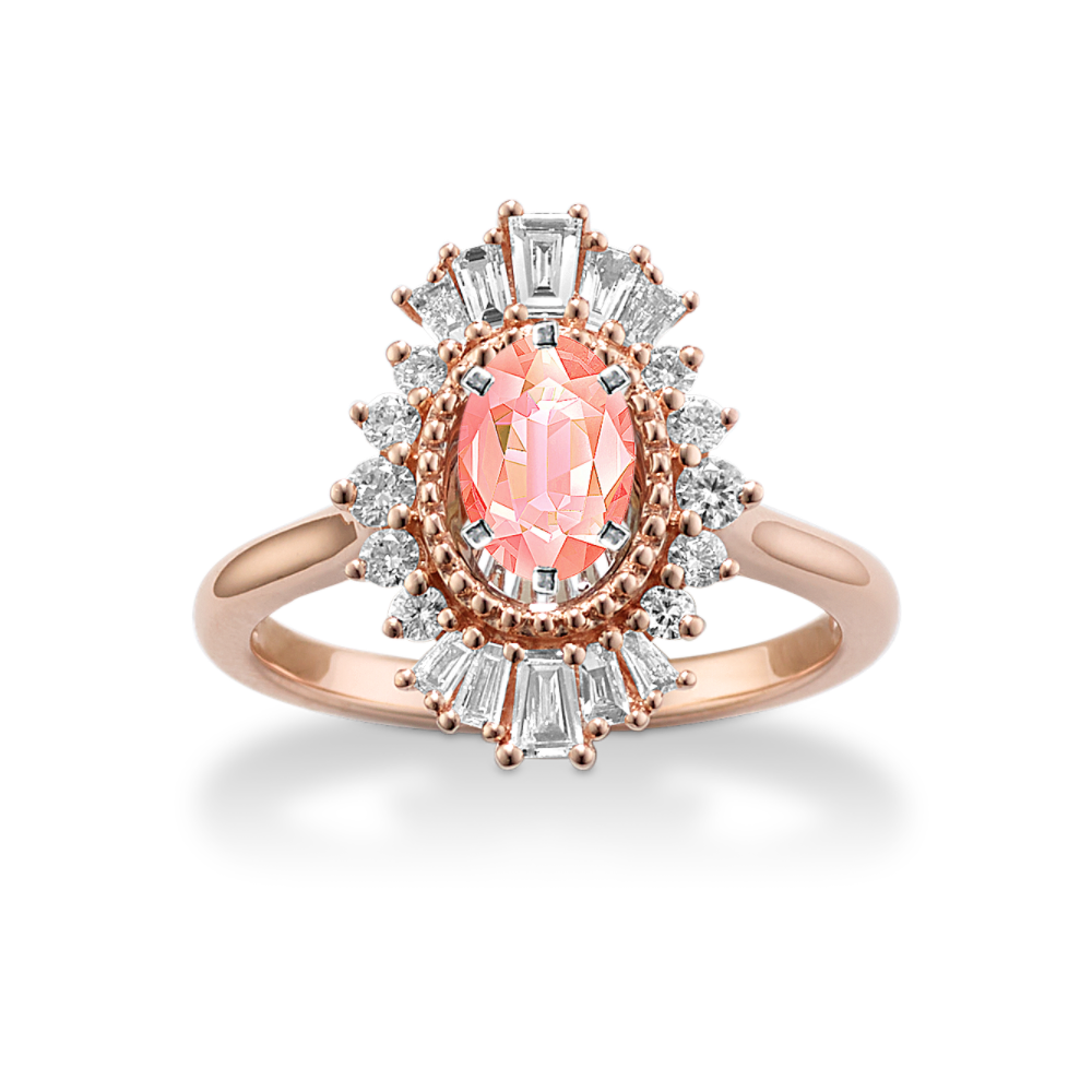 Arabesque Natural Diamond Halo Engagement Ring