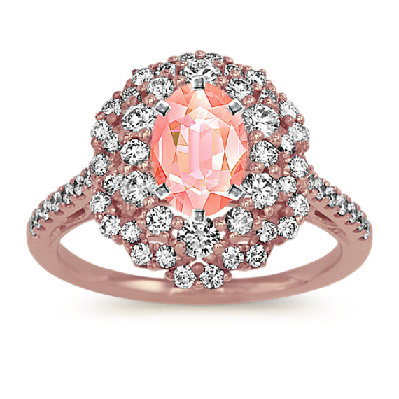 Double Oval Halo Diamond Engagement Ring