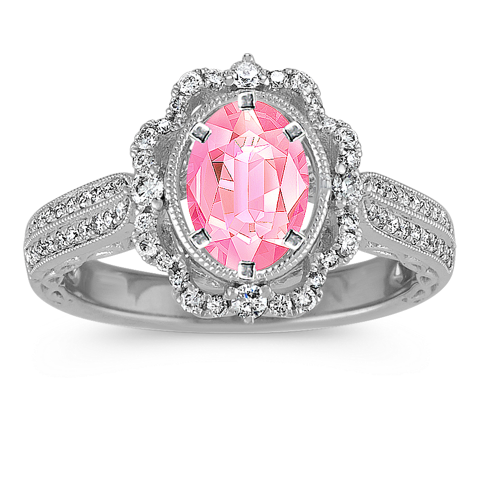 Pave-Set Diamond Vintage Engagement Ring