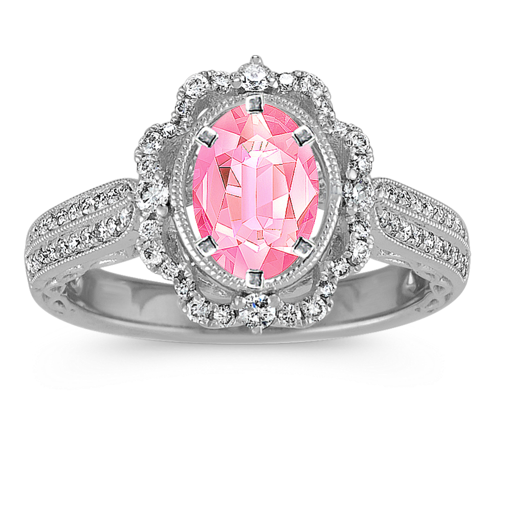 Pave-Set Diamond Vintage Engagement Ring