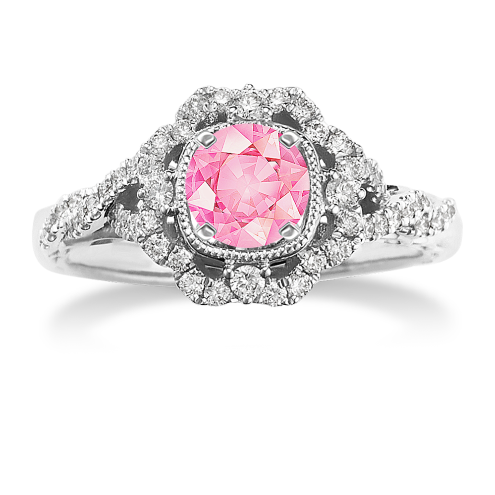 Zinnia Halo Engagement Ring (Round)