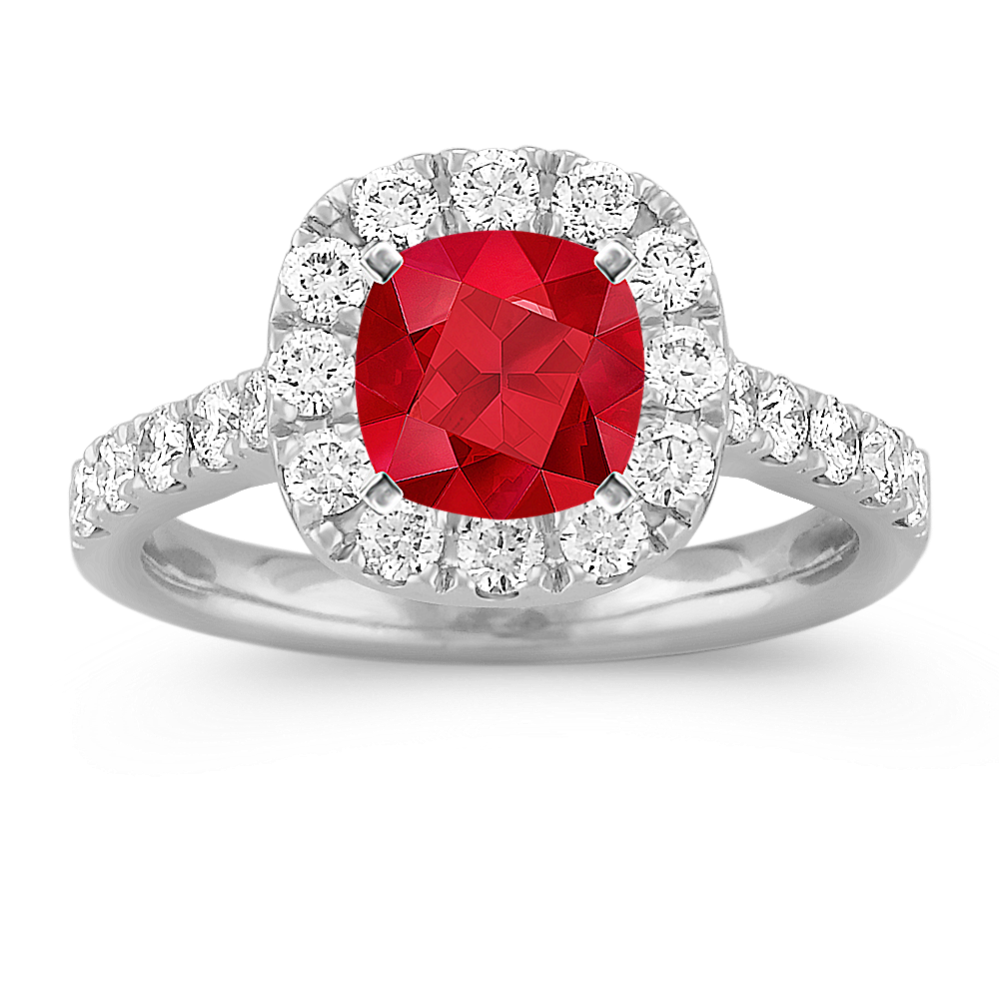 Brava Halo Engagement Ring for 1.25 ct Cushion