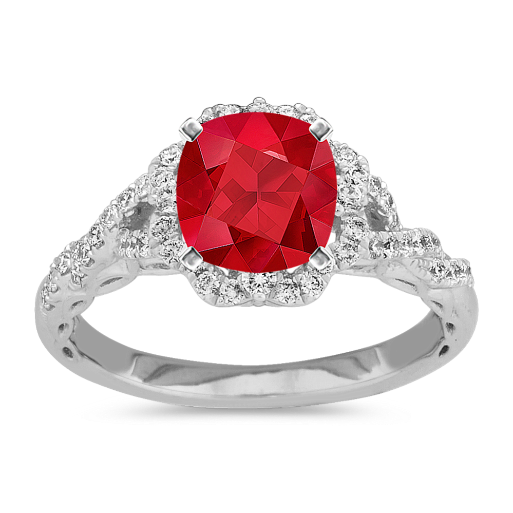 Zinnia Halo Engagement Ring (Cushion)