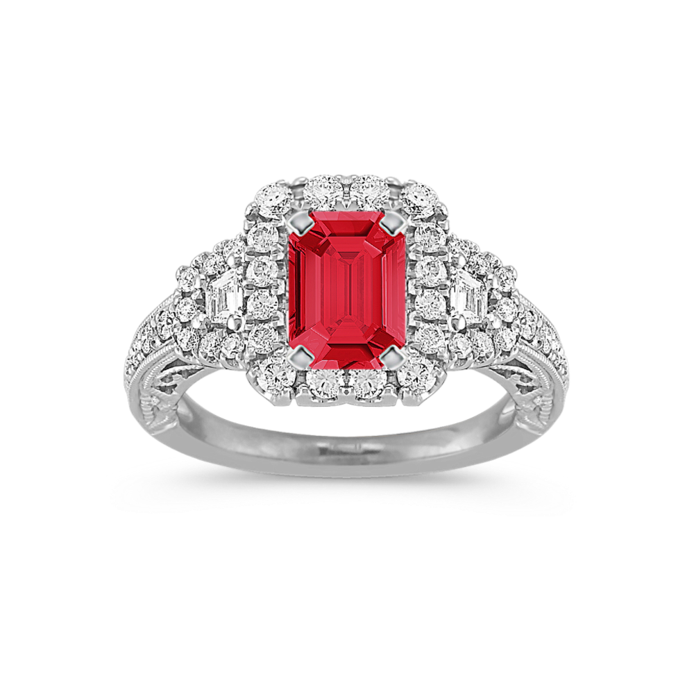 Teatro Vintage Diamond Halo Engagement Ring