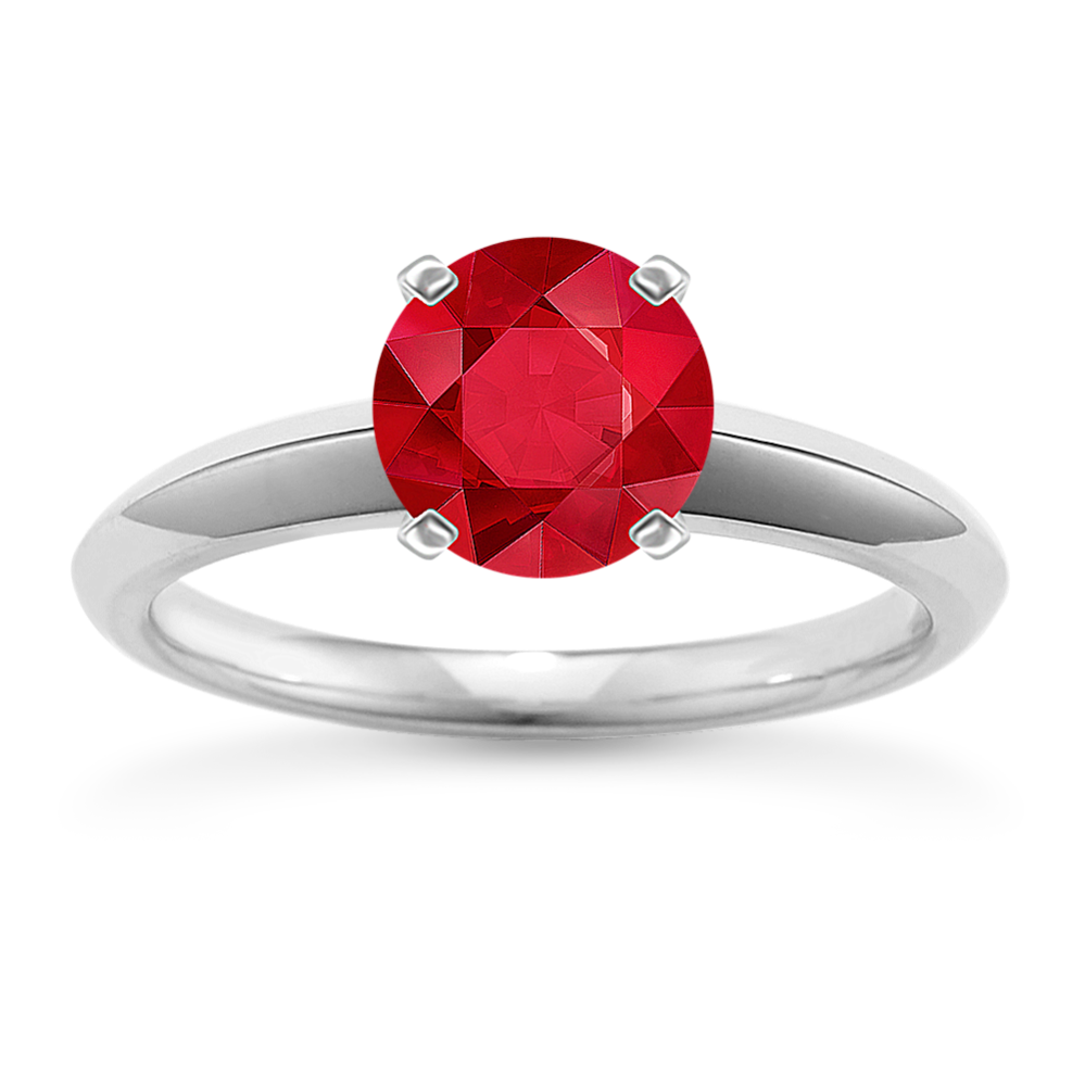 Knife Edge Solitaire Engagement Ring in Platinum