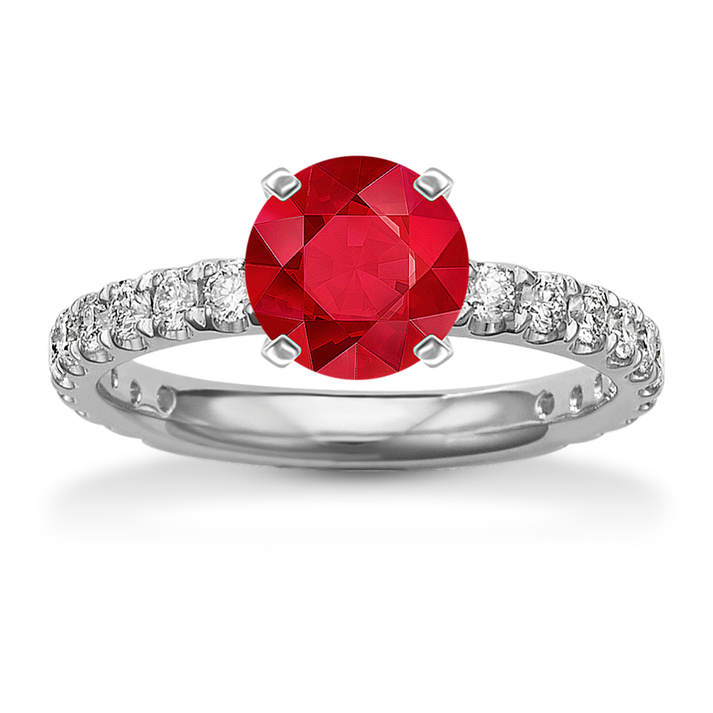 Chanson Diamond Pave Engagement Ring in Platinum