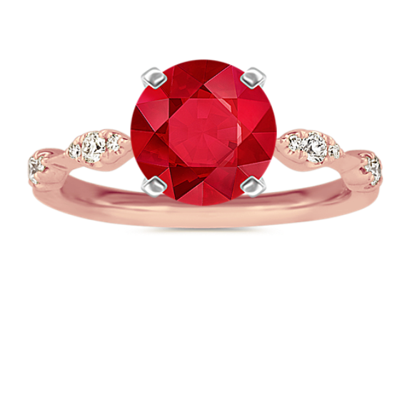 Scalloped Diamond Engagement Ring