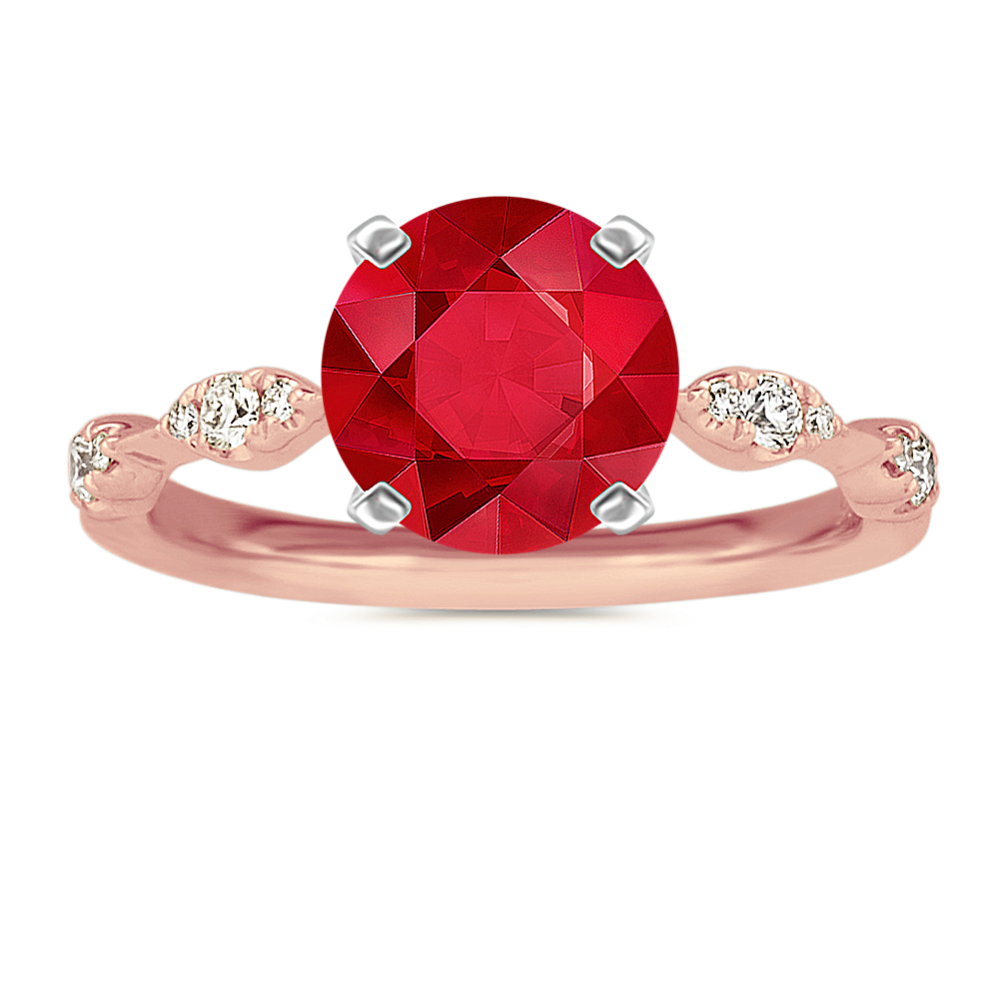 Scalloped Diamond Engagement Ring