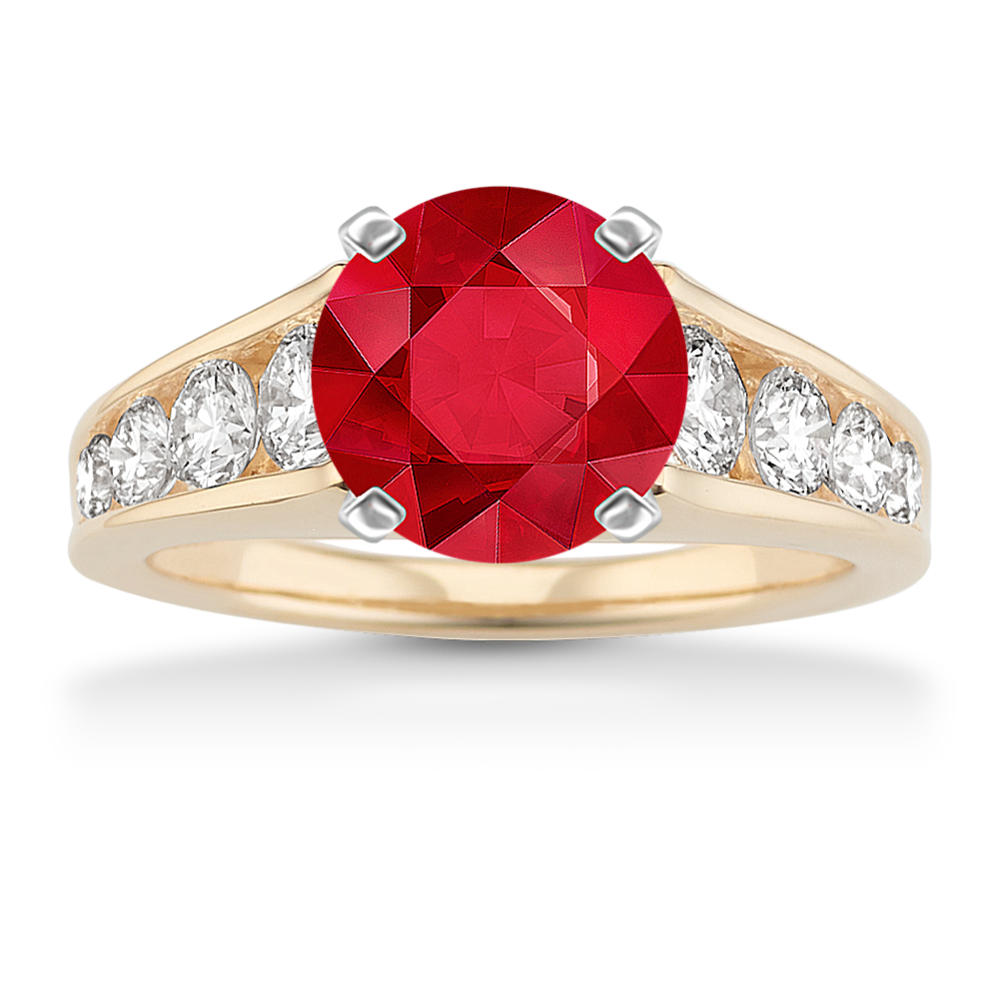 Avenue Engagement Ring (1 tcw Diamond Accents)