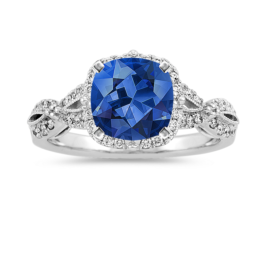 6.12 mm Traditional Natural Sapphire Engagement Ring in Platinum