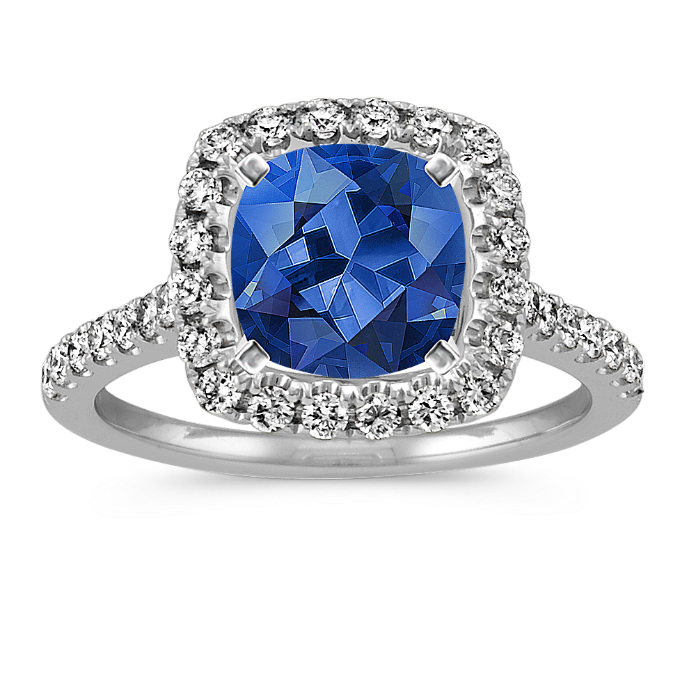 Diamond Cushion Halo Engagement Ring