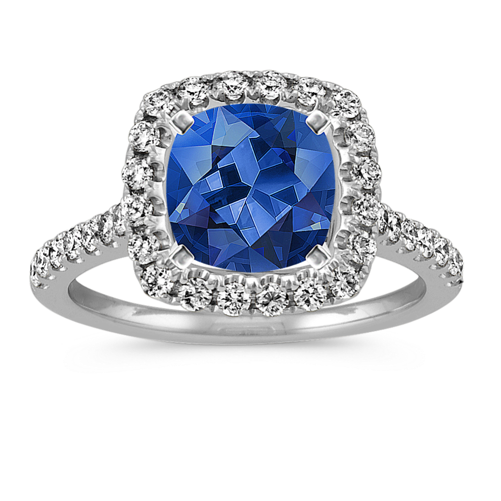 Vista Halo Engagement Ring for 1.75 ct Cushion