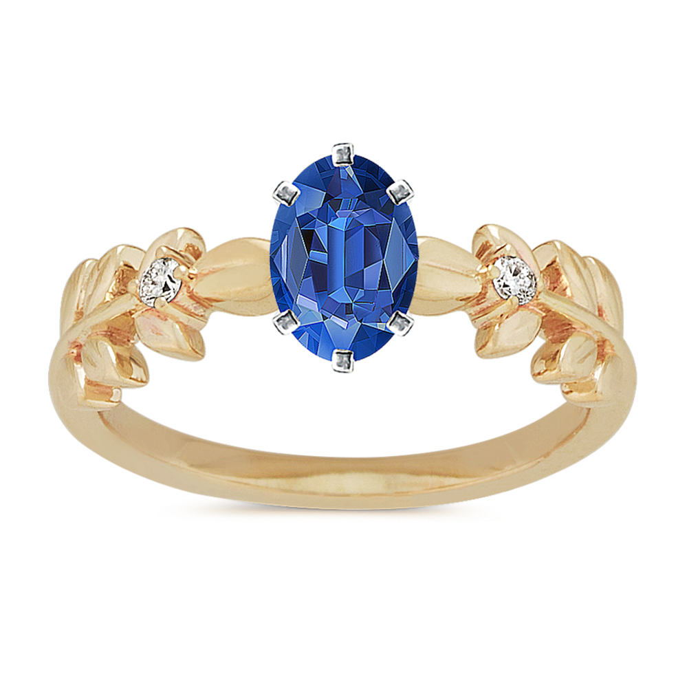 Pick-Your-Gem Diamond Leaf Ring