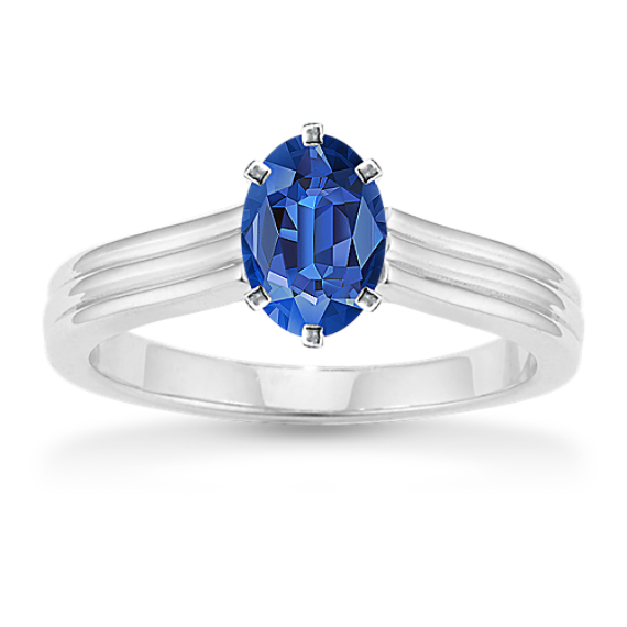 Grooved Solitaire Engagement Ring