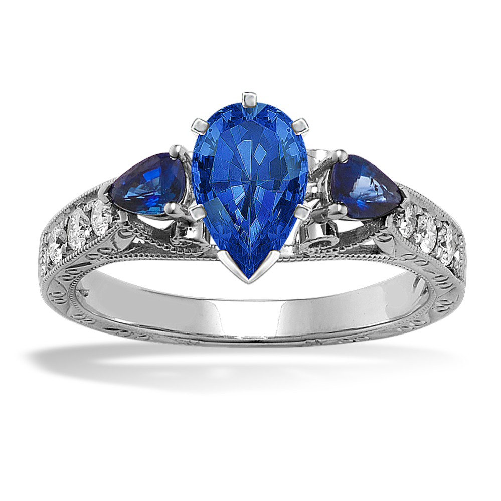 Livia Sapphire & Diamond Engagement Ring