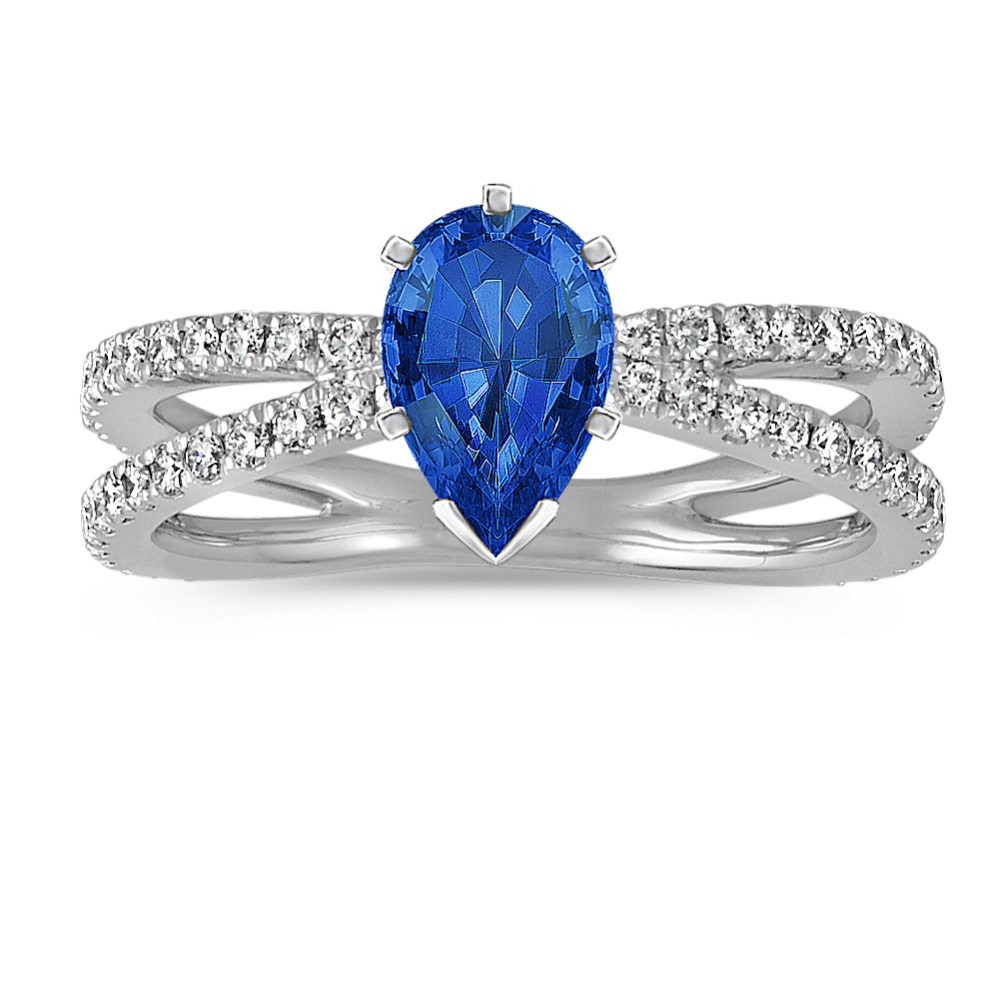 Diamond Pave Crossover Engagement Ring