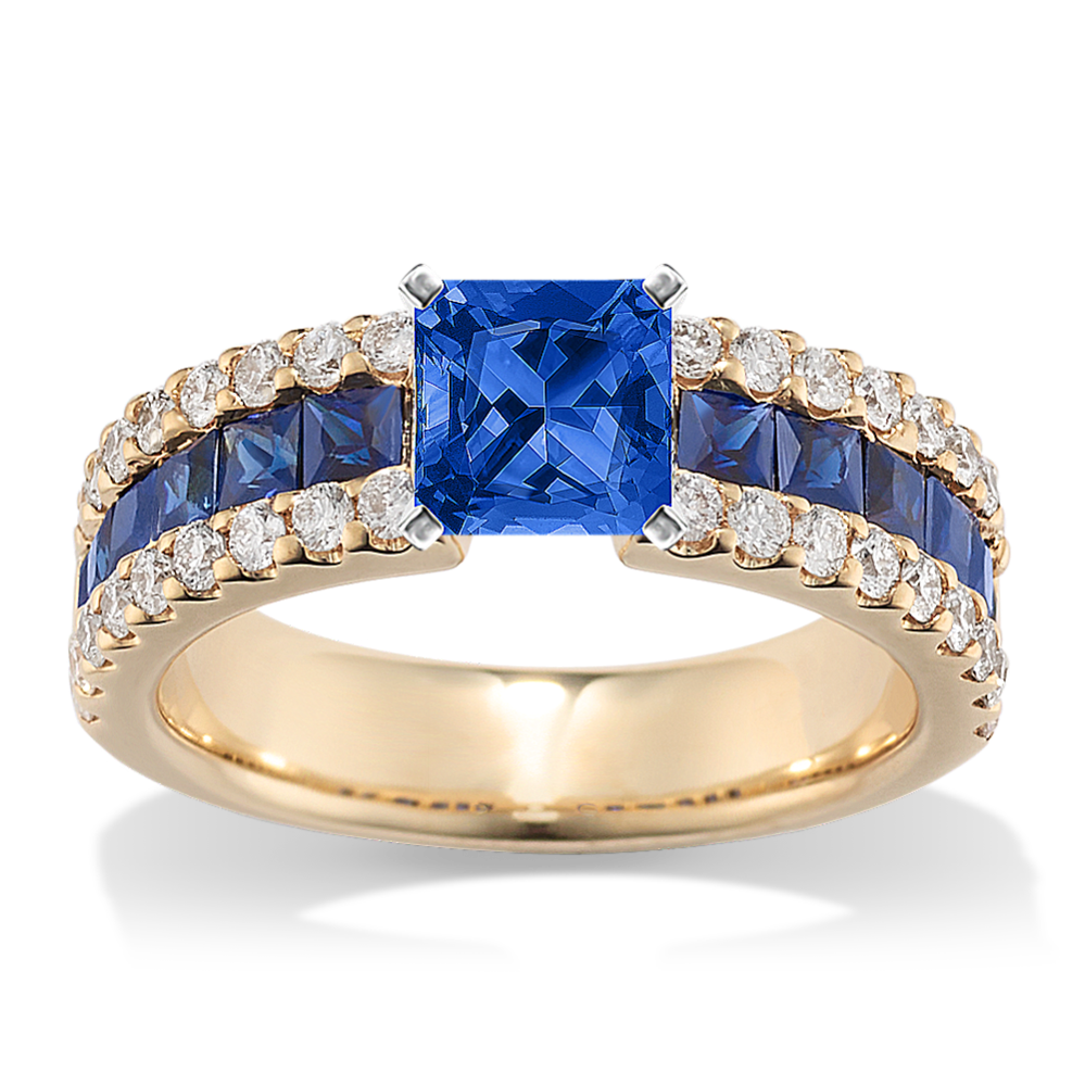 Sapphire & Diamond Engagement Ring