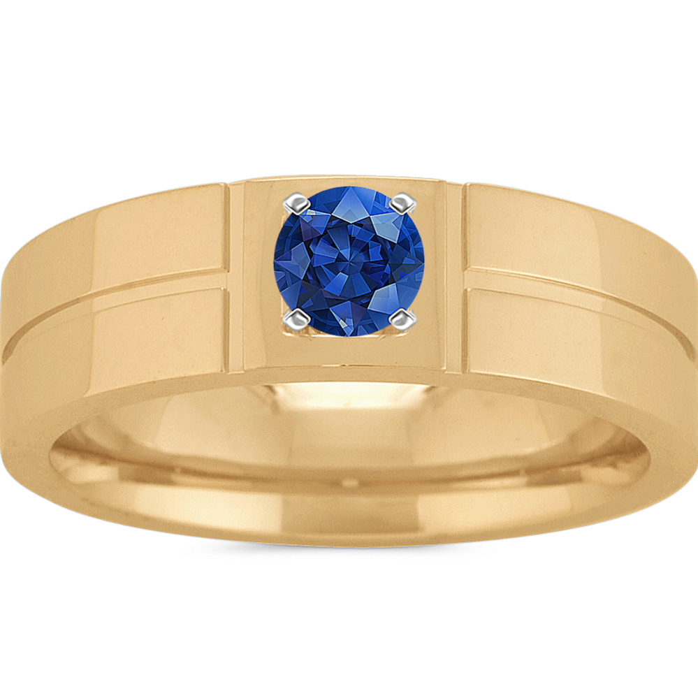 4.19 mm Traditional Natural Sapphire Engagement Ring in Yellow Gold
