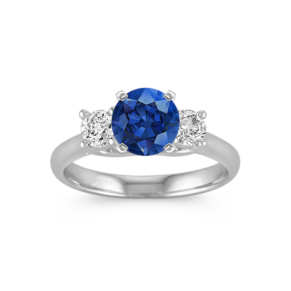 Saga Diamond Three-Stone Engagement Ring in Platinum