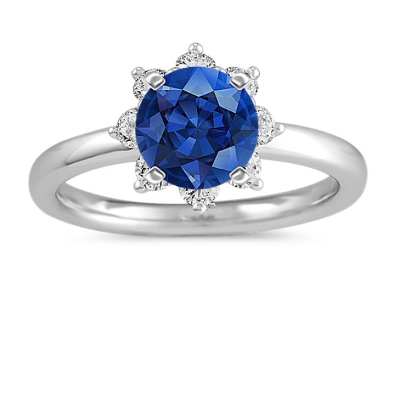 Snowflake Diamond Halo Engagement Ring