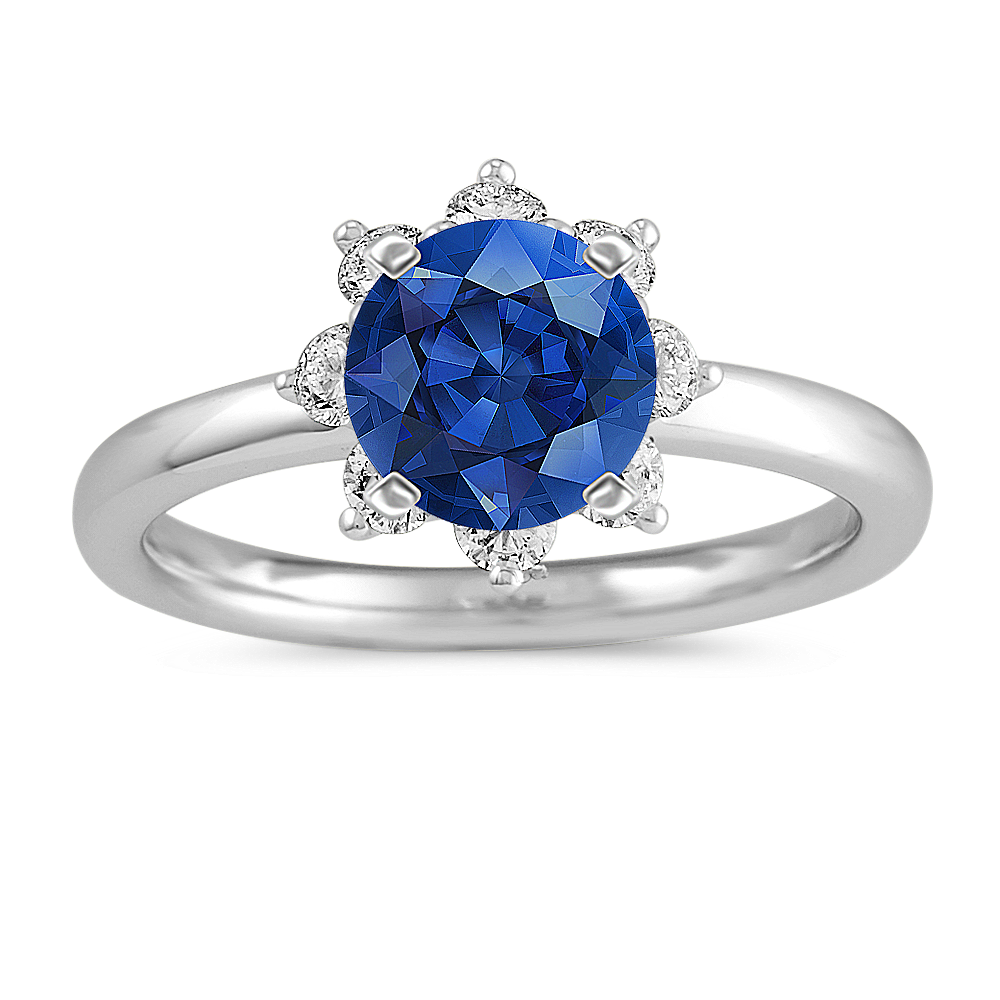 Snowflake Diamond Halo Engagement Ring