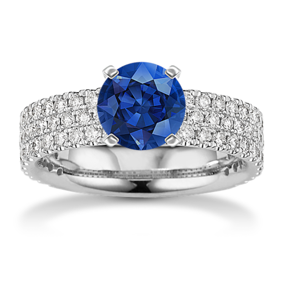 Charlotte Three-Row Diamond Pave Engagement Ring