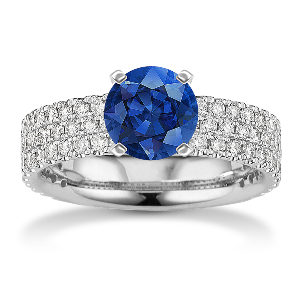 Charlotte Three-Row Pave Engagement Ring