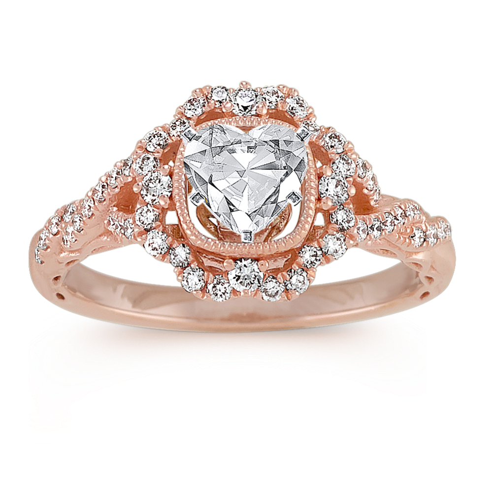 Zinnia Halo Engagement Ring (Round)