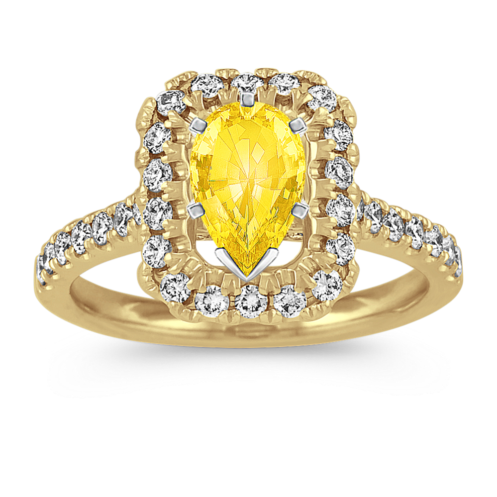 Vista Halo Engagement Ring for 1 ct Emerald Cut