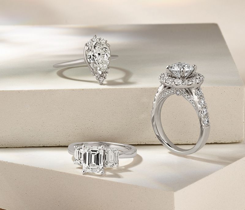 Three Diamond Engagement Rings