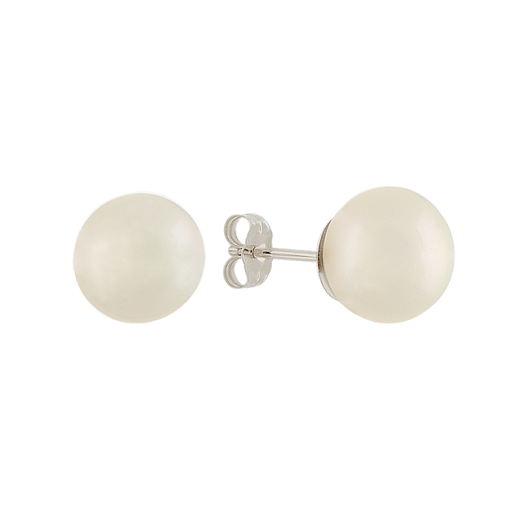 10mm Cultured White South Sea Pearl Earrings