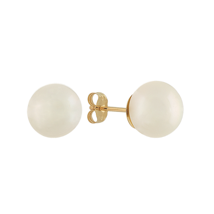 10mm South Sea Pearl Earrings in 14k Yellow Gold