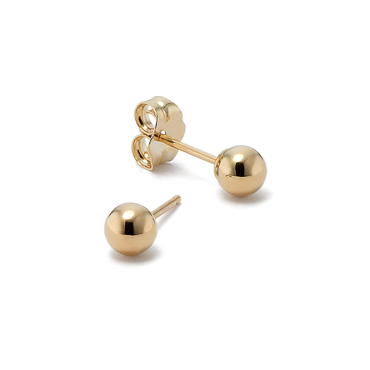 4mm Ball Stud Earrings in 14k Yellow Gold