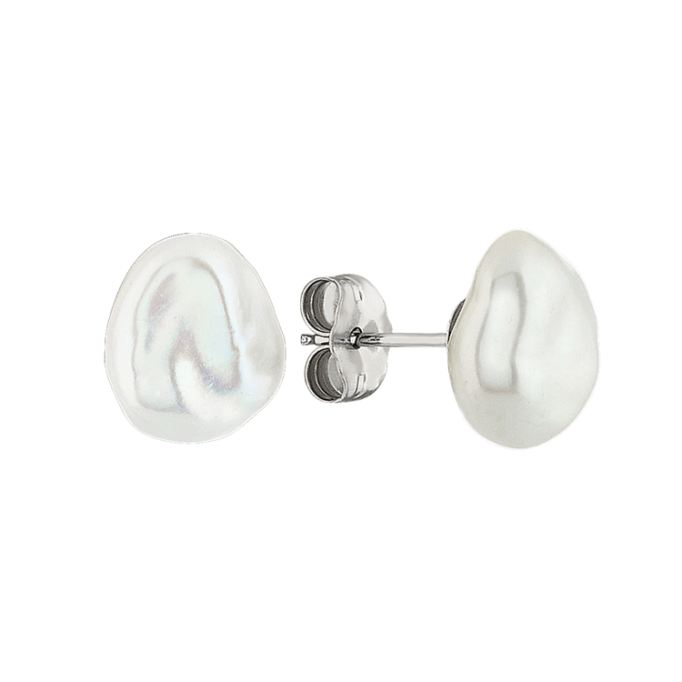 Inara 7mm Cultured Freshwater Keshi Pearl Earrings in 14K White Gold