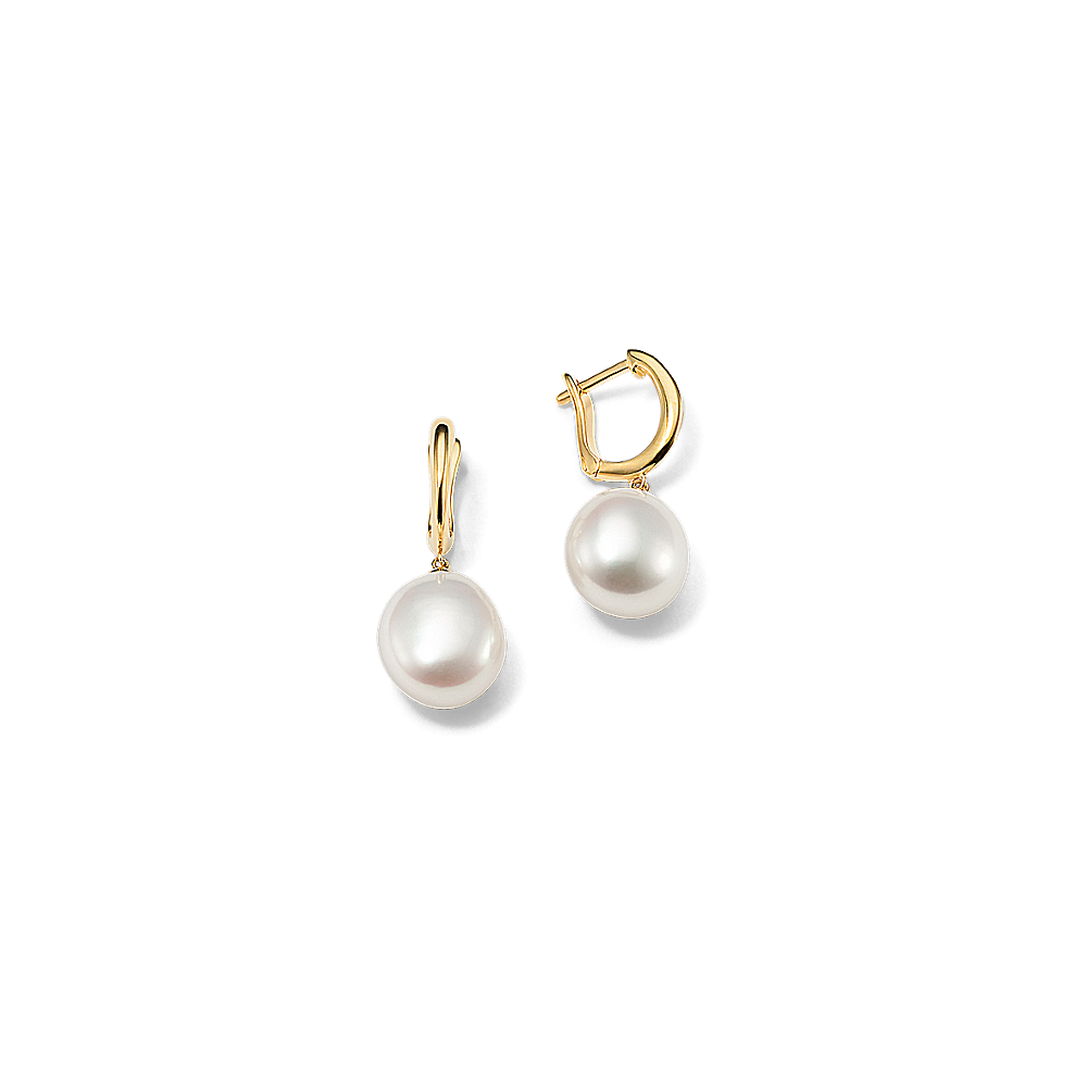 8mm Baroque Freshwater Pearl Earrings in Vermeil 14K Yellow Gold