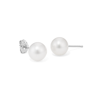 Handmade Freshwater Pearl Stud Earrings, 925 Sterling Silver Handmade Freshwater Pearl Stud Earrings, 925 Sterling Silver